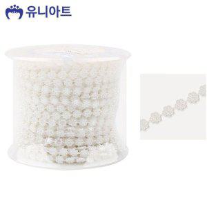 체인줄 리본 롤체인 8000 흰색 원단줄 소품 만들기용