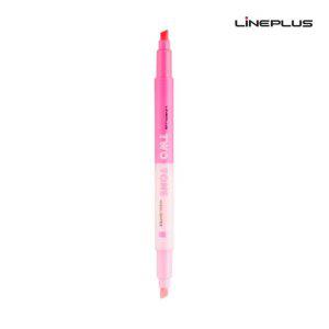 형광펜 두 가지 색상 투톤 조명형 마킹펜 핑크색 필기용품