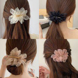 집게핀 여자 레이스 리본핀 세트 골드메탈 머리