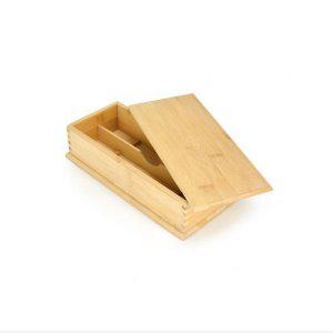 업소용 2칸분할 대나무 수저통 식당숟가락통 27.5x12.5x7cm