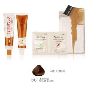 플로럴 아로마향 첨가 헤나 헤어 염색약 초코브라운