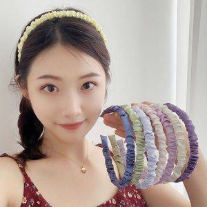 새틴주름 헤어밴드 귀여운 심플한 후기좋은 얇은