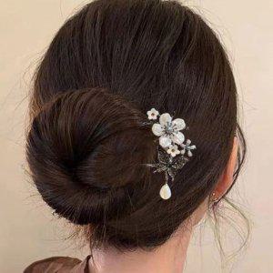 U자형 패션헤어 진주 집게핀 머리장식 헤어스타
