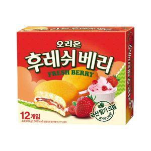오리온제과 후레쉬베리 딸기 336g X 4개