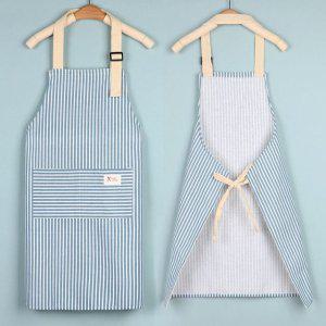 어린이집 유치원 면 린넨 스트라이프 앞치마 아기 보호복 아이