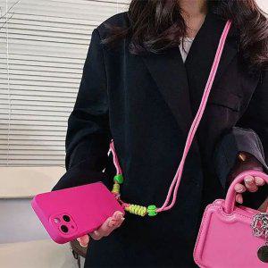 스테인레스 핸드폰 카드지갑 스트랩 휴대폰 줄 홀더 고급형 어깨끈