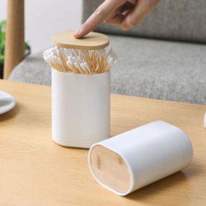 면봉 정리 케이스 자동열림 기능 보관함 이쑤시개 수납함