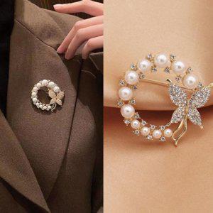 브로치 진주 여성 옷핀브로치 배찌 정장 한복