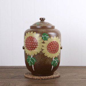 황토쌀독 옹기 해바라기 10kg 쌀독 잡곡보관용기 보관용