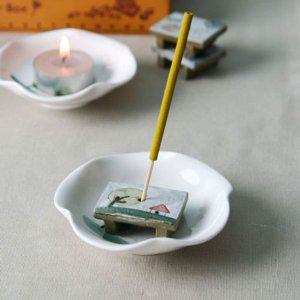 흰색 촛대1개 양초받침 불교 향홀더 홀더 촛대 양초홀더