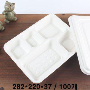 펄프 뚜껑 100개배달도시락 휴대용도시락세트 도시락