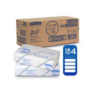 화장실 핸드타올 화장실티슈 스카트 도톰한 110매X16개