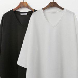 여성미시큰옷 7부티 브이 여성큰옷 박시 빅사이