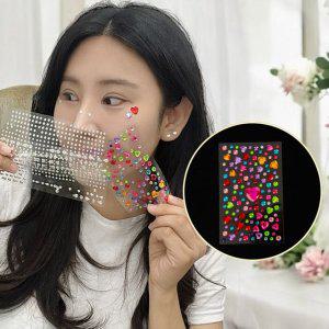 인기 디자인 하트 큐빅 페이스 스티커