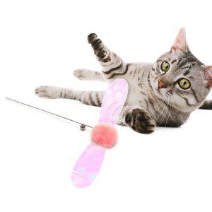 고양이 장난감 방울 낚시대 색상 랜덤 미니 잠자리 유희용 낚시