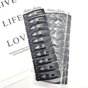 헤어 검정 10개입 대형 똑딱핀 사각