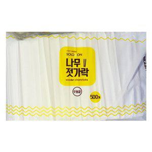 종이포장나무젓가락 나무젓가락 솔로몬 일회용 종이포장 500개입