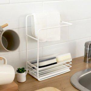 주방거치대 스텐주방선반 화이트싱크대거치대 행주 수세미