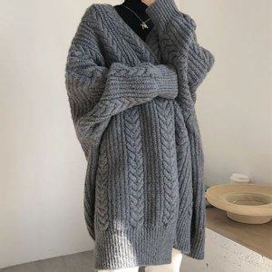 외출복 데일리룩 두꺼운가디건 숄 여성 꽈배기가