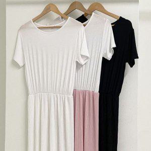 여성의류 원피스 중년 여성 배색 마담옷 하프