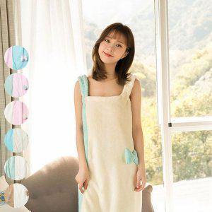 투톤나시리본랩샤워가운 빅사이즈 여성미시큰옷 마