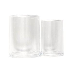 면봉케이스 원형2구화장품정리 아크릴화장솜케이스 투명아크릴