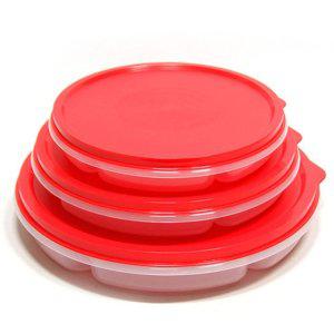 원형찬합 원형밀폐용기 6칸 PP소재 반찬통 대형6칸반찬통