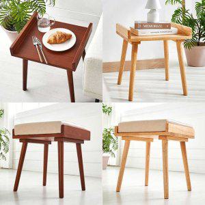 사각 원목스툴 화장대 협탑 원목 카페 라운지 다양한공간 트레이 화분받침