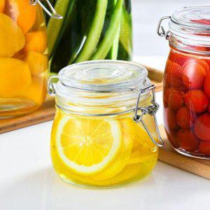 프레스 유리 밀폐용기 500ml 피클 장아찌 보관통