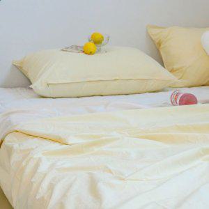 해피니 이불베개세트 여기호텔 고밀도 60수 듀라론 겹이불 베개 슈퍼싱글 SS (옐로우) (베개솜 별매)