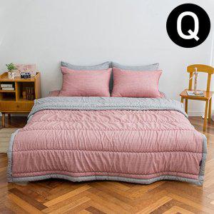 해피니 솔트 소프트마이크로 간절기 이불 베개커버세트 퀸 Q (레드) (베개솜 별매)