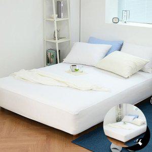 침대커버 팬션 여행용 중대형 침구 여름 매트숨쉬는 생활방수 매트리스커버 퀸 Q 화이트