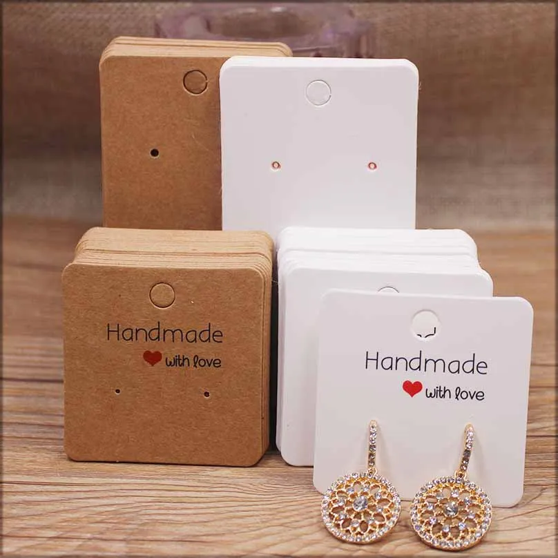 50pcPaper 귀걸이 수제 스타일 귀걸이 카드 5x5cm/3x3cm /5x9cm /5x6.5cm /5x7cm 브라운/화이트 DIY 쥬얼리 패키지 카드