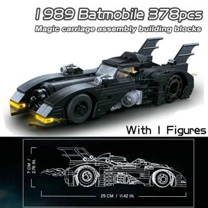슈퍼 영웅 시리즈 Batmobile 빌딩 블록 1989 클래식 박쥐 전차 자동차 모델 벽돌 장난감 어린이 소년 크리스마스 선물