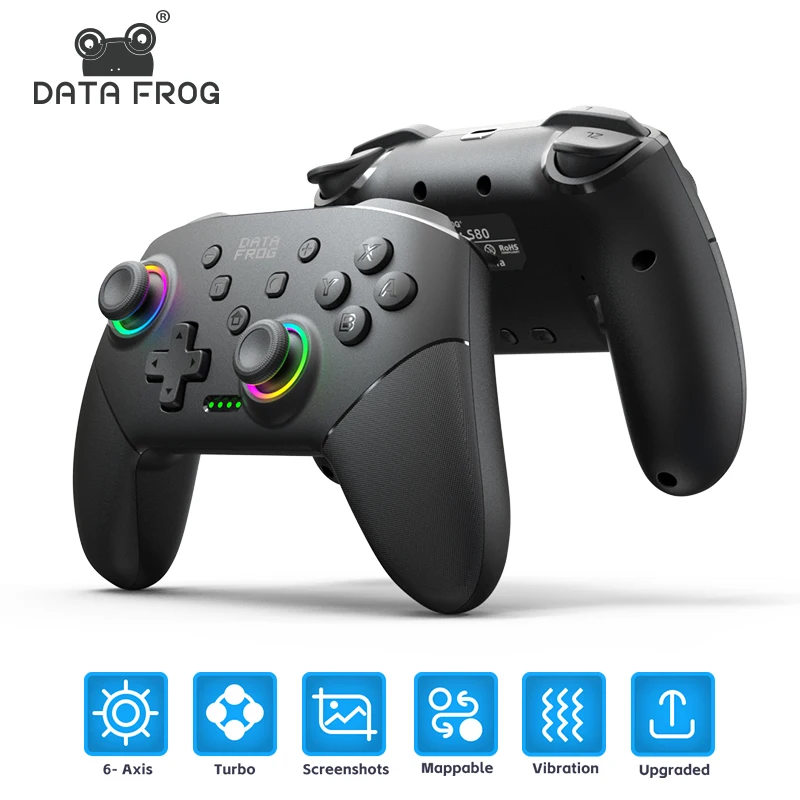 DATA FROG 스위치 프로 컨트롤러, 스위치 및 스위치 라이트, 무선 원격 게임패드, 조이스틱 프로 컨트롤러 PC, 스위치 OLED