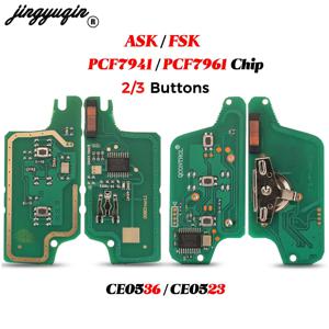Jingyuqin 원격 키보드 푸조 107 307 407 308 408 607 시트로엥 C2 C3 C4 C5 ASK/FSK CE0523/0536, ID46 PCF7941/7961 433MHZ