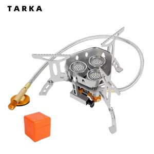 TARKA 3 헤드 가스 스토브 관광 캠핑 버너 접이식 배낭 용광로 5800W 야외 하이킹 피크닉 바베큐 요리 장비