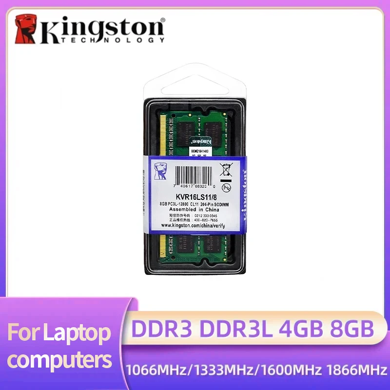 Kingston 노트북 Ram DDR3L DDR3 8GB 4GB 1066Mhz 1333Mhz 1600Mhz 1866Mhz SO-DIMM PC3-8500 10600 12800 노트북 DDR3 듀얼 채널