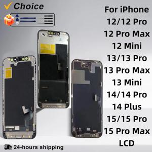 iPhone 12 Pro Max 13 14 Plus 15 PRO 디스플레이 디지타이저 OLED X XS XR 11 12 13 Pro MAX 12 미니 디스플레이 15 PRO Max LCD