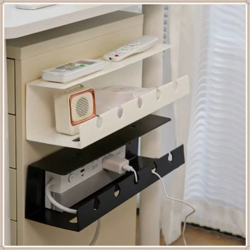 ISRTAO 책상 아래 케이블 정리 케이블 트레이, 클램프 포함 전원 스트립 코드 홀더, 드릴링 없이 설치, 견고하고 넓은 공간을 제공