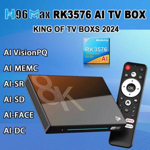 AV1 8K 셋톱 박스, H96 Max AI TV 박스, OS14 8 코어 CPU, RK3576 지지대, 슈퍼 해상도, Wifi6 BT5.4
