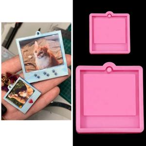 사진 프레임 에폭시 수지 키 체인 금형 고양이 개 태그 펜던트 실리콘 몰드 DIY 주조 공예 보석 액세서리 만들기