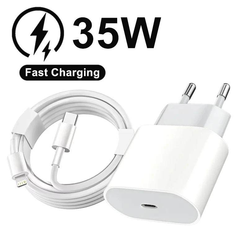 35W PD 고속 충전기 케이블 iPhone 11 12 13 Pro 8 14 Plus XS Max XR X SE USB C 빠른 충전 코드 1m 1.5m 2m PD 충전 케이블