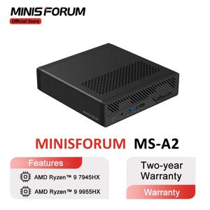 미니스포럼 MS-A2 미니 PC AMD 라이젠 9 9955HX PC 윈도우 11 프로 지원 96GB DDR5 64GB 1TB SSD U.2 NVME 지원 10G SFP+ PC 게이밍