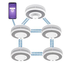 무선 상호 연결(433MHz)+Tuya(2.4GHz) 연기 경보기/RF Smok |   열 경보, Tuya 앱, 10년 배터리, CE/UKCA, 5팩