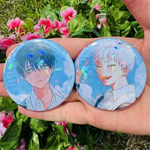 58mm 애니메이션 여름 히카루 죽음 스즈이나카 요시노리 코스프레 의상 배지 핀 SPTE Tinplate 브로치 소품 크리스마스 선물