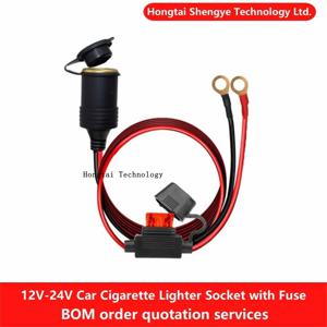 DC 12V 24V 자동차 오토바이 트럭 버스 담배 라이터 소켓 충전기 케이블 커넥터 어댑터 20A 퓨즈 14Awg 30Cm 1M 2M 3M