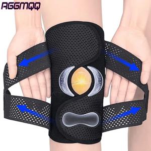 운동용 1Pcs 무릎 보호대, 에어 메쉬 패브릭, 측면 안정 장치가 있는 조절 가능한 무릎 랩, 스포츠용 울트라 소프트 붕대, 달리기
