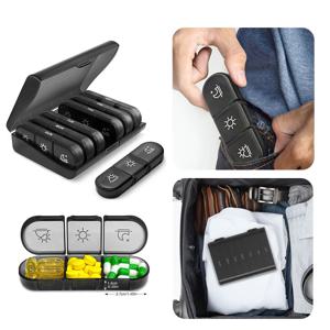 1PCS 휴대용 여행 알약 상자 7 일 대용량 빛 방지 주간 알약 주최자 하루 3 회 별도 복용량