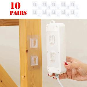 10PCS 케이블 주최자 클립 양면 접착 벽 걸이 걸이 부엌에 대 한 강력한 투명 흡입 컵 벽 홀더